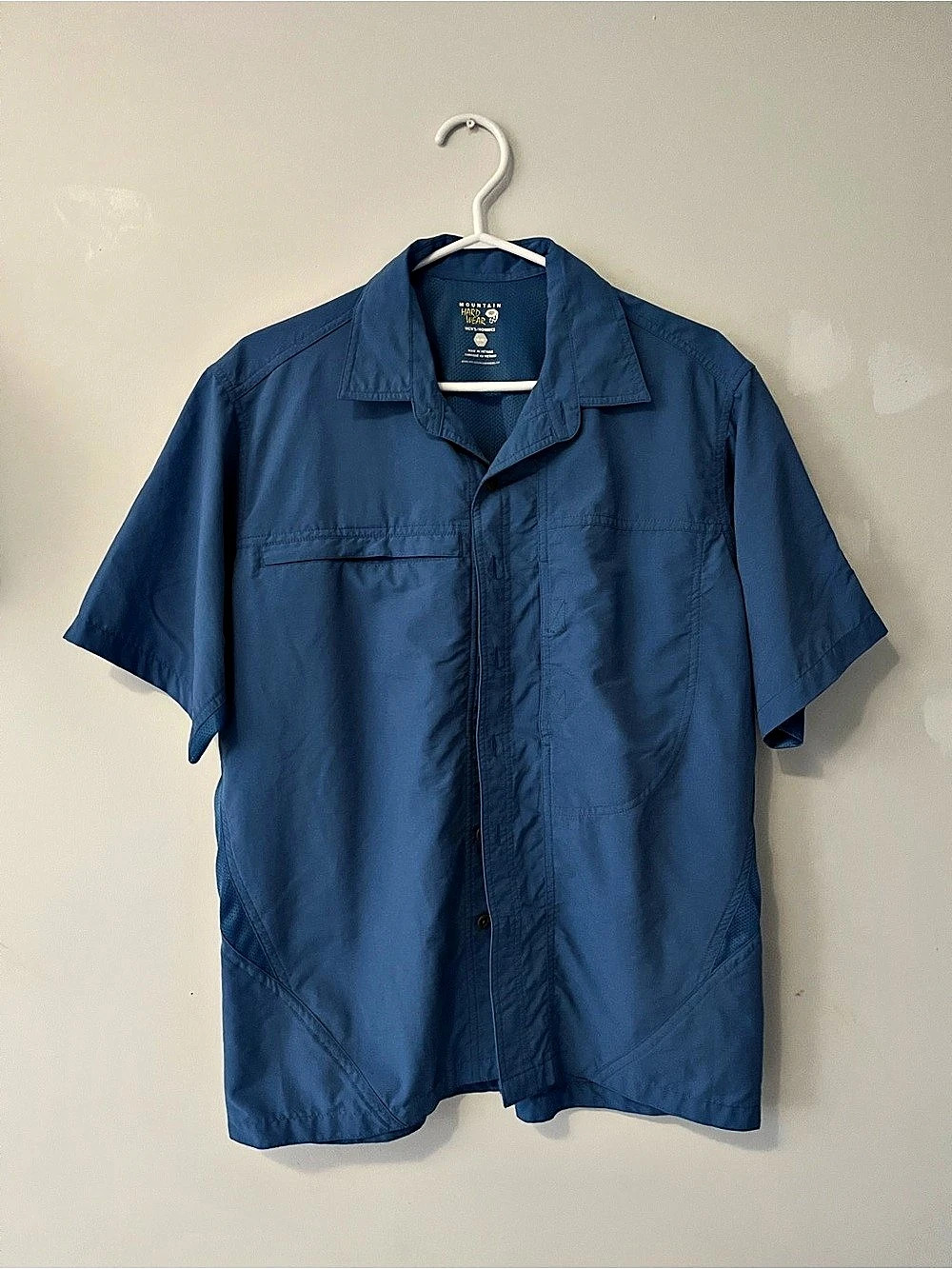 Mountain Hardwear Canyon Short Sleeve Shirt Men's Blue Size Medium granola hike